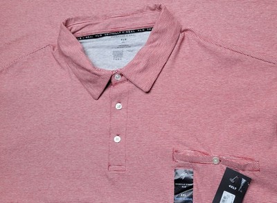 Shaquille O'Neal Polo Shirt Men's 4XLT  Rose Striped Performance Polo XLG NWT 