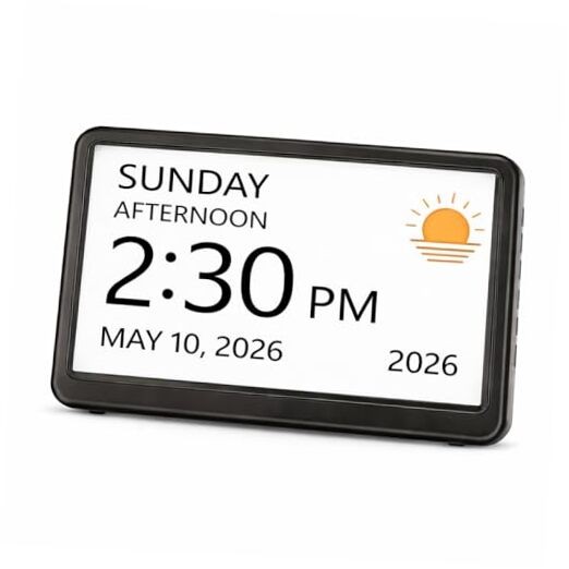  Dementia & Alzheimer&rsquo;s Clock for Seniors &ndash; 7" Large HD 