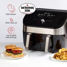 Instant DAF8132SS Vortex Plus Dual Basket 7.6L Air Fryer 1700W Stainless Steel