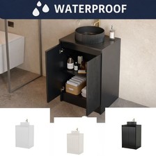 Riva 600mm Waterproof Floor Standing Vanity Unit with Fluted Basin 3 Colours