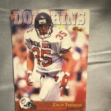 Classic 1996 NFL Rookies Base Card #38 Zach Thomas Rookie Dolphins Red Raiders. rookie card picture