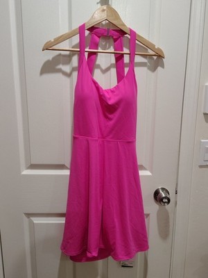 Halara Womens Pink Athletic Dress With Built In Bra And Shorts Size Medium NWT