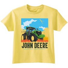 LP87593 - John Deere Youth Yellow Tractor in Field SS Tee XL