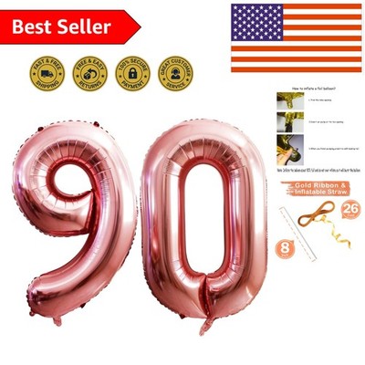 Deluxe 42 Inch Number 90 Balloons - Reusable Helium Decorations for Parties