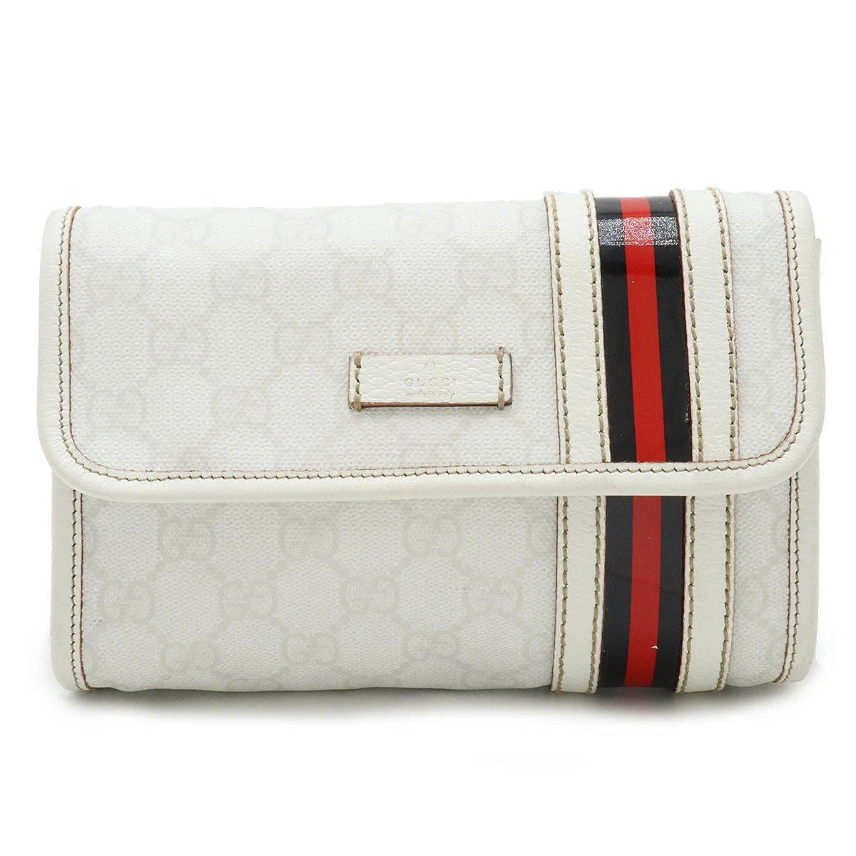 GUCCI GG Supreme Sherry Line sac de taille pochette ceinture sac PVC cuir blanc