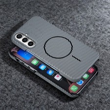 For Samsung Galaxy A16 A26 A36 A56 Magnetic Carbon Fiber PC Case Mag Safe Cover