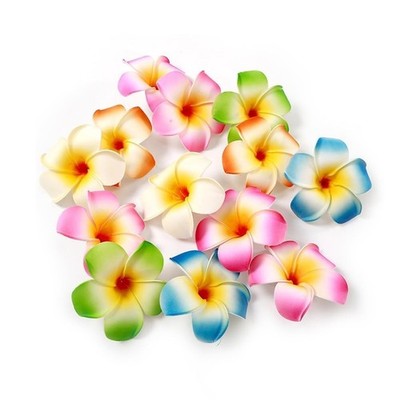 10 Pcs Multicolor Hawaii Plumeria Flower Clips Artificial Tropical Flower Hai...