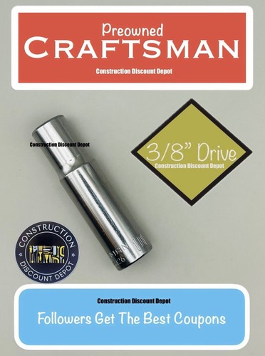 Craftsman 6 Point 3/8" Drive Chrome Deep 10 MM " Socket Preowned CMMT44426