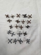 Lot of 21 Early Old Antique vtg Jacks CAST IRON Metal JAX Toy Game Ball