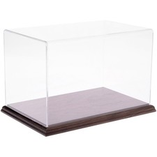 Plymor Clear Acrylic Display Case with Hardwood Base, 11" W x 7" D x 7" H