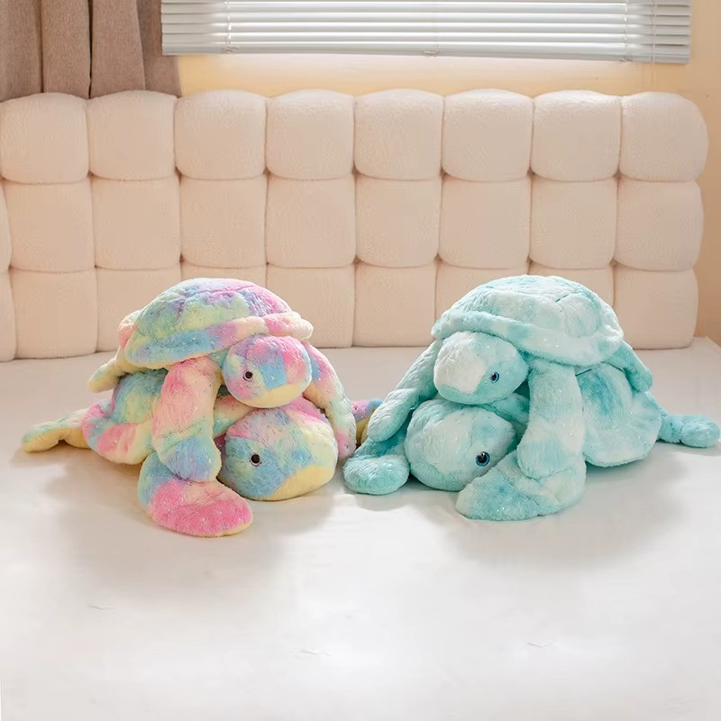 50/75 CM Colorido Tortuga Peluche Animal Marino Suave Almohada Sofá Decoración Reino Unido