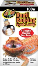 Zoo Med Repti Basking Spot Lamps 100W Unique Double Reflector Beam - 3 Pack