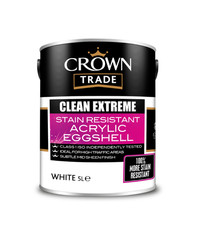 Crown Trade Clean Extreme Stain Resistant Acrylic Eggshell - White - 5L
