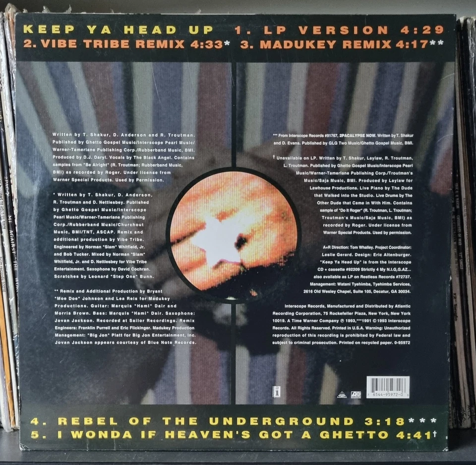 2Pac (Tupac) - Keep Ya Head Up / Rebel... / I Wonda (Interscope Records) 1993 - Image 4 of 4