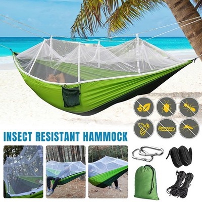Camping Hammock With Mosquito Bug Net Double Personal Portable Hammock Swing Bed