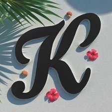 Initial Letter  K'  Black Bogg Bag charm tote bag charm New 4 in length