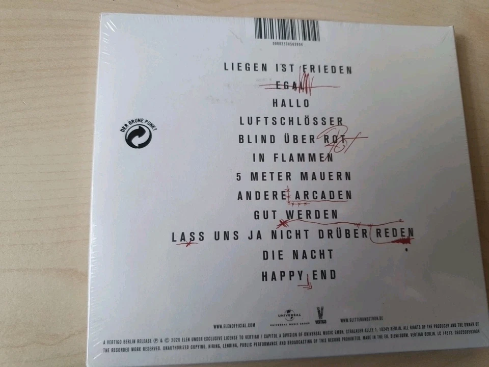Elen - Blind Über Rot - Digipak - CD Album 2020 Neu / OVP In FOLIE - Bild 2 von 2