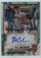 2021 Bowman Draft Chrome Pick Aqua Lava Refractor 136/199 Will Bednar Auto 0e3u