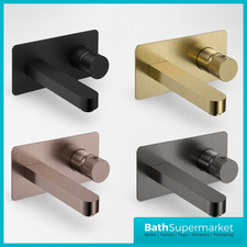 Wall Mounted Basin Mixer Tap Fluted Handle Modern Bathroom Multi Finish