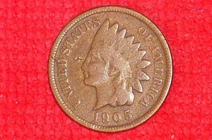 1905 Indian Head Penny, (121 Years Old), Antique, US Coin Collection.