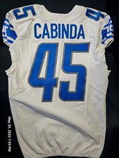 Jason cabinda Detroit Lions nfl Game Worn 2023 Jersey W/ 90th Season Patch