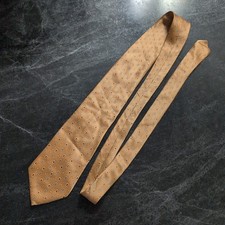 Gold Geometric Abstract Tie Dover Arrow Made In USA Italian Silk 60" x 4"