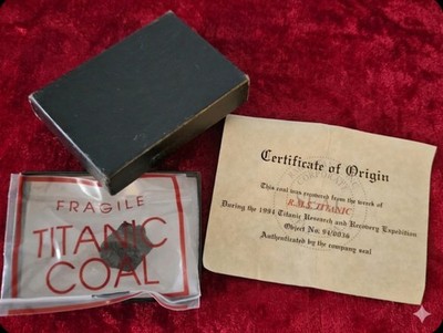TITANIC Coal From The 1912 RMS Titanic Wreckage-COA Included Rare 1996 Expo'96!