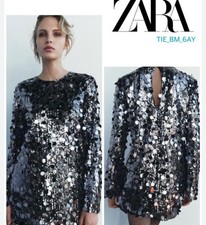 Zara BNWT SEQUINNED SHORT DRESS SIZE S