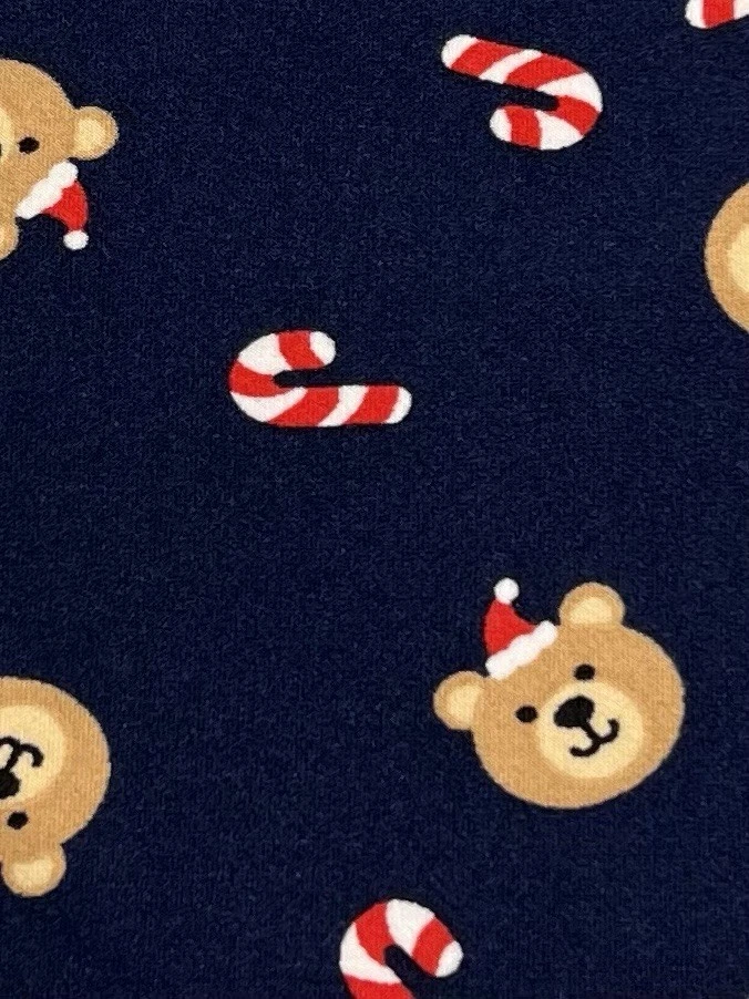 LuLaRoe Leggings TC Alto Curvilíneo Navidad Vacaciones Animal AZUL Oso Bastón de Caramelo Divertido Foto 3 de 4