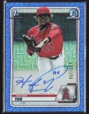 Hector Yan 2020 Bowman Chrome Mega Box Mojo Blue Auto /150 #CPA-HY Los Angeles