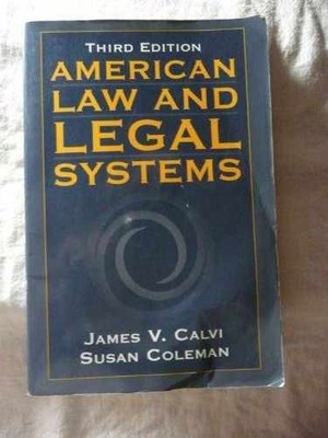 American Law and Legal Systems - Paperback, by Calvi - Acceptable