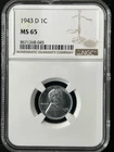 1943-D 1C  Lincoln Wheat One Cent NGC MS65    8671268-045