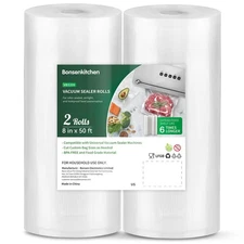 Vacuum Sealer Bags, 8" x 50' Rolls 2 pack for Food Storage Saver, Bpa Free, H...