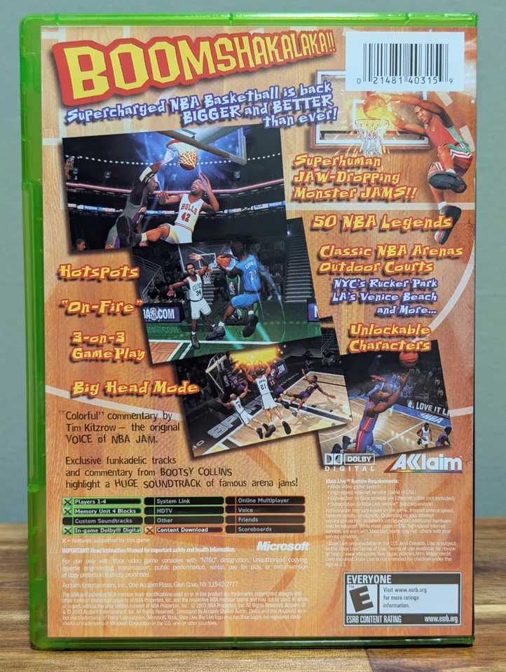 NBA JAM (Microsoft Xbox, 2003) ➡️CIB Complete - Tested - Near Mint 📀! - Image 3 of 4