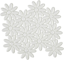Elegant White Flower Mosaic Tiles - 5 Sheets for Kitchen  Bathroom Decor