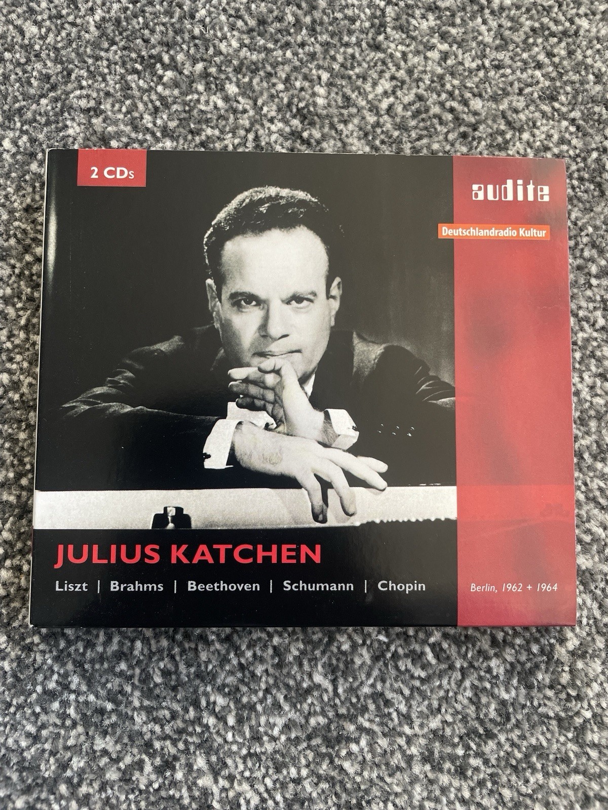Julius Katchen 2 CD Berlin 1962 + 1964 Liszt Brahms Beethoven Schumann nr. MINT