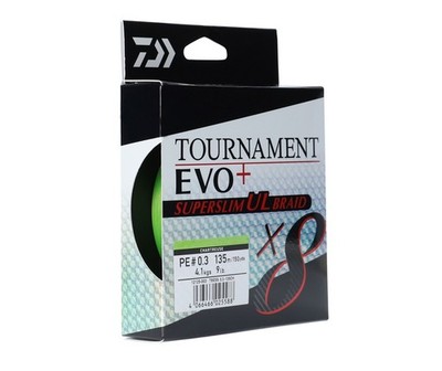 Daiwa Tournament EVO+ Super Slim UL Braid PE 0.5 -135m Chartreuse Geflochten