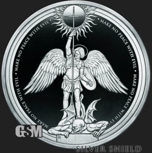 2024 Make No Peace With Evil Silver Shield 1 Troy oz .999 Proof Round BOX & COA