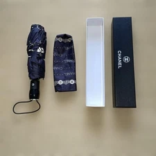 CHANEL logo folding umbrella, storage bag, box included, novelty item