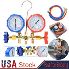 AC Manifold Gauge Set A/C Refrigeration 3 Way Hose For R404a R134a R12 R22 USA