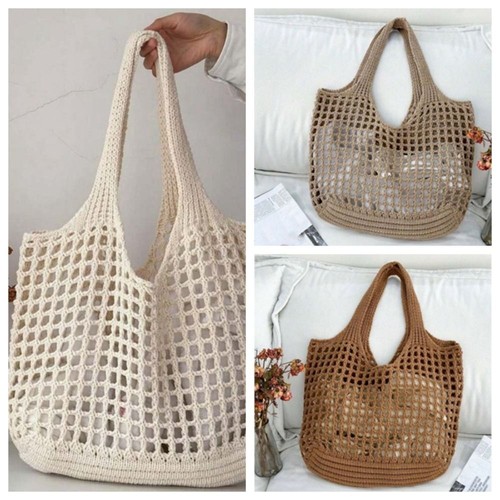 Breathable Shopping Straw Bag Sweet Summer Beach Handbag School - Picture 3 of 15