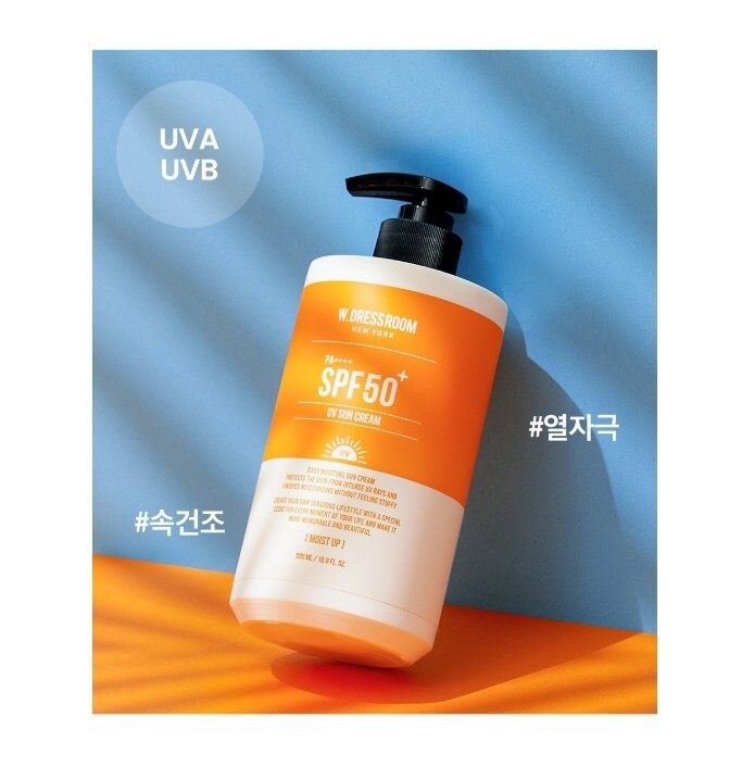 W.DRESSROOM Moisturizing Sun Cream SPF50+ PA++++, 500ml (16.90 oz) Sun Cream Sun