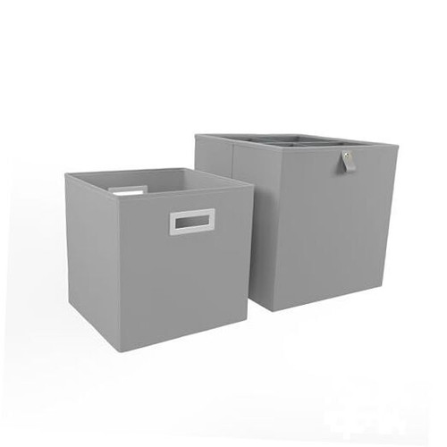 Essential Collapsible Decorative Home 1 Storage Cube and 1 Craft Cube Stone