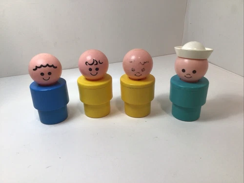 Vintage Fisher Price Little People Chunky 1974 Replacement Figures Lot Of 4