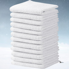 WHITE COLOR SALON TOWEL 16x27 LARGE 12 PACK GYM SPA HAND TOWELS 100 COTTON