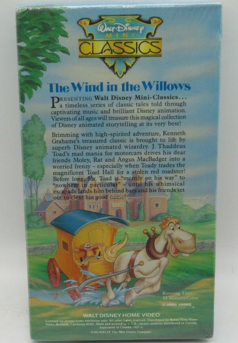 Walt Disney Mini Classics - The Wind in the Willows (VHS) for sale ...