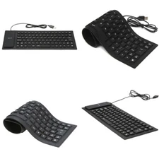 US 1 Pc Waterproof Silicone Keyboard Foldable Flexible USB Dustproof Full Size