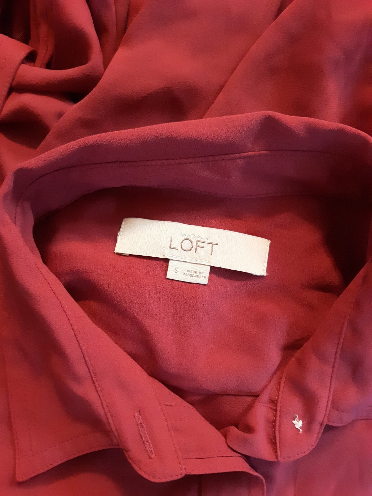 Loft button down blouse Red/pink Small - image 2