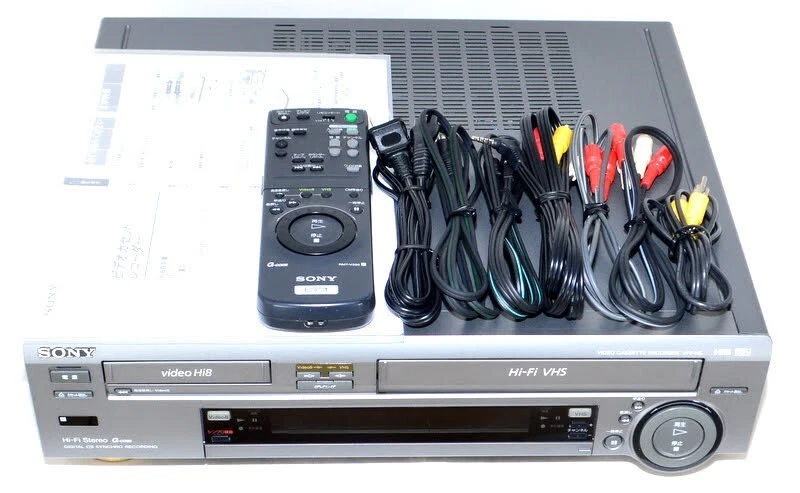 SONY WV-H5 VHS Hi-Fi Stereo Hi8 VCR W Video Deck Player Tested working vintage