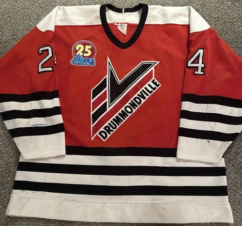 Vintage Drummondville Voltigeurs Game Worn Hockey Jersey Charbonneau CCM AHL
